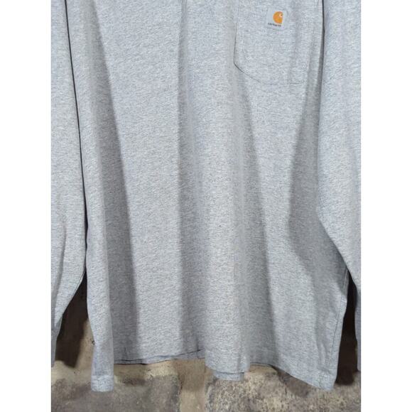 Carhartt Henley Shirt Men's 2XL Heather Gray Minimal Workwear Outdoors Casual - Picture 4 of 13